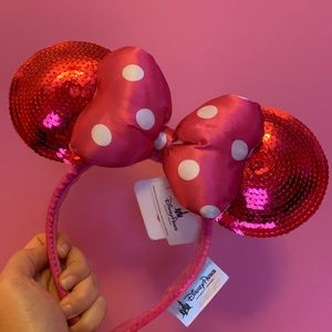 Minnie Mouse Ears Sparkly Pink Disney Parks NWT